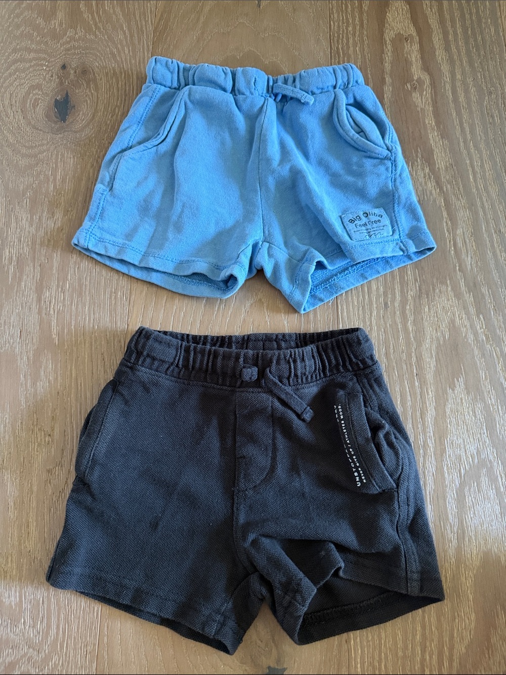 Zara Light Blue & Black Kids Cotton Shorts Set